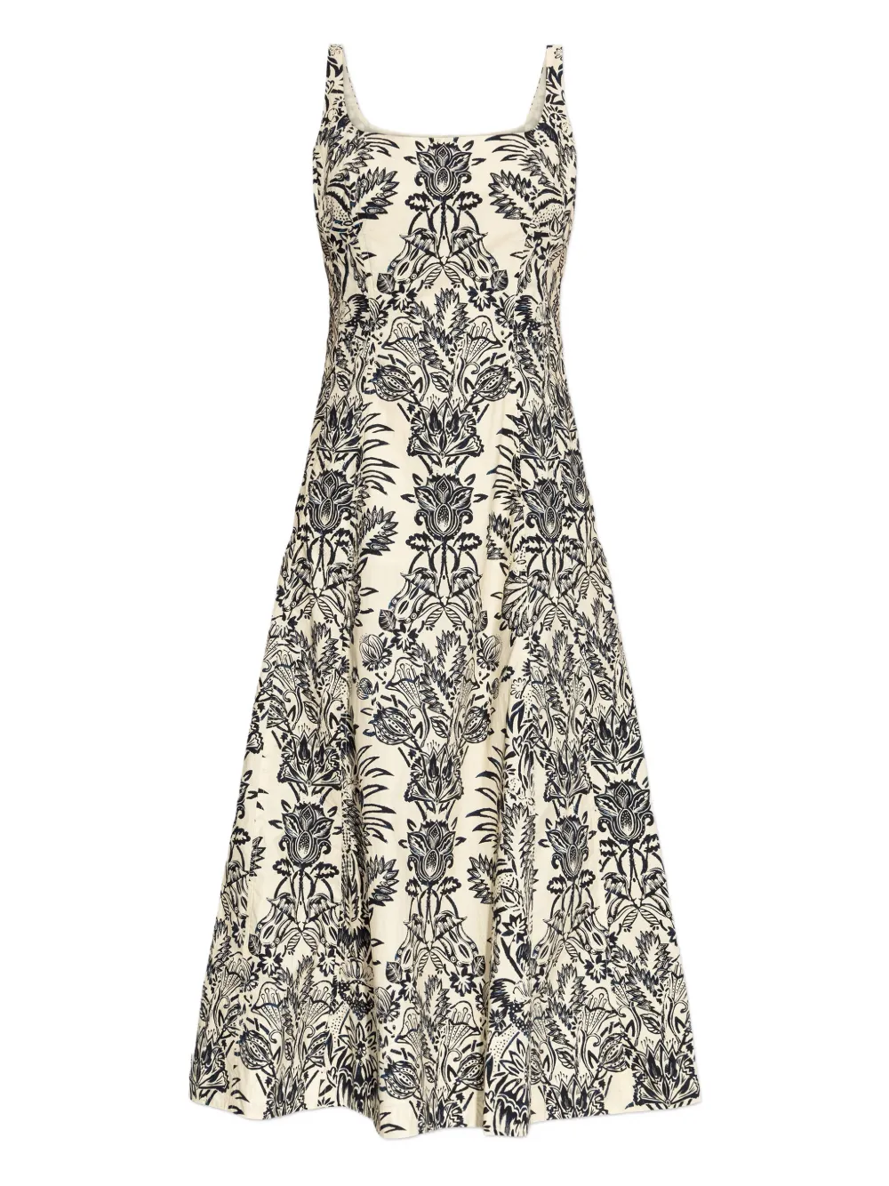 Ulla Johnson Floral-print Midi Dress In Gray