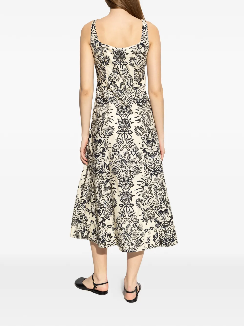 Ulla Johnson Floral-print Midi Dress In Gray