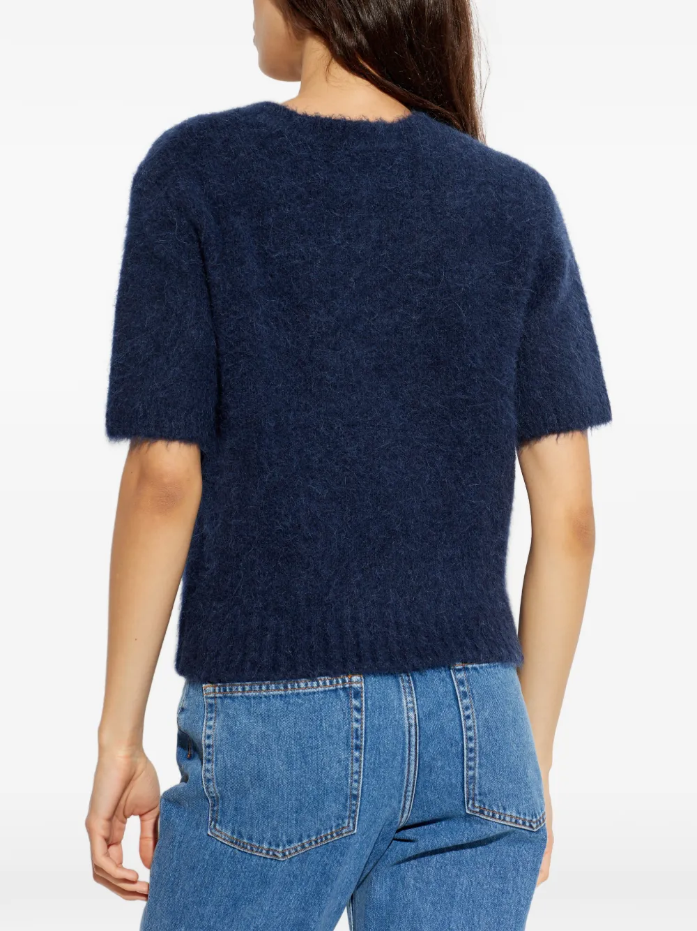 SAMSOE Sajeanne top met korte mouwen Blauw