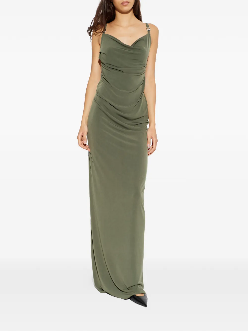 Coperni Ring-strap Maxi Dress In Green