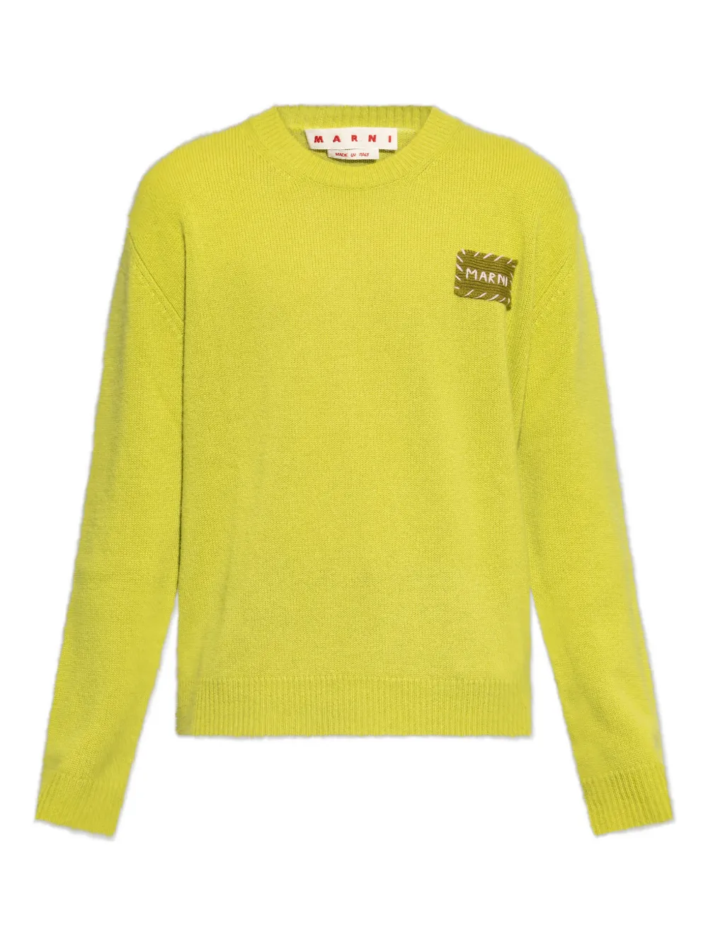 Marni logo-patch sweater | Green | Image 1