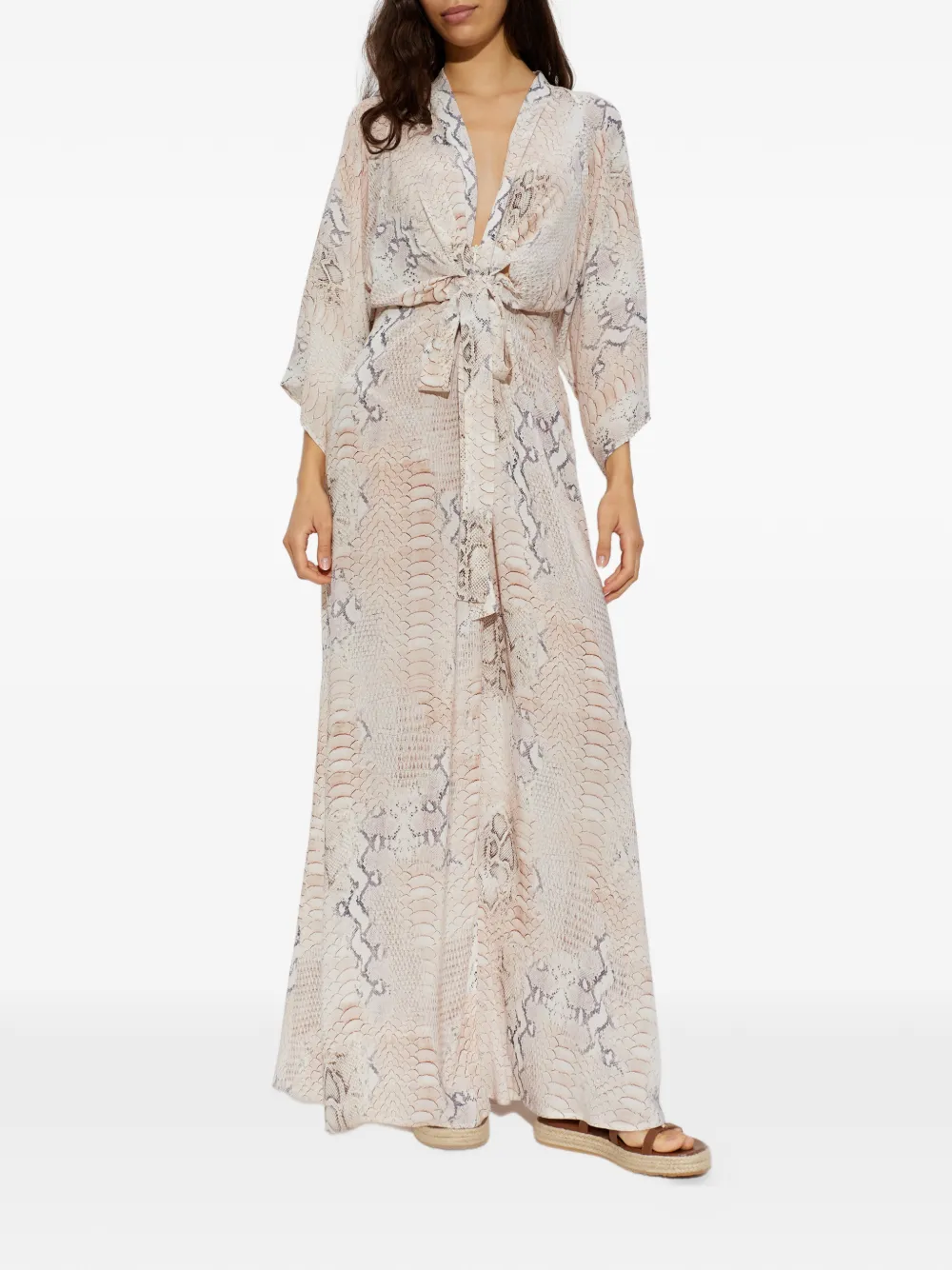 Melissa Odabash Wisdom Knot Animal-print Maxi Dress In Multi
