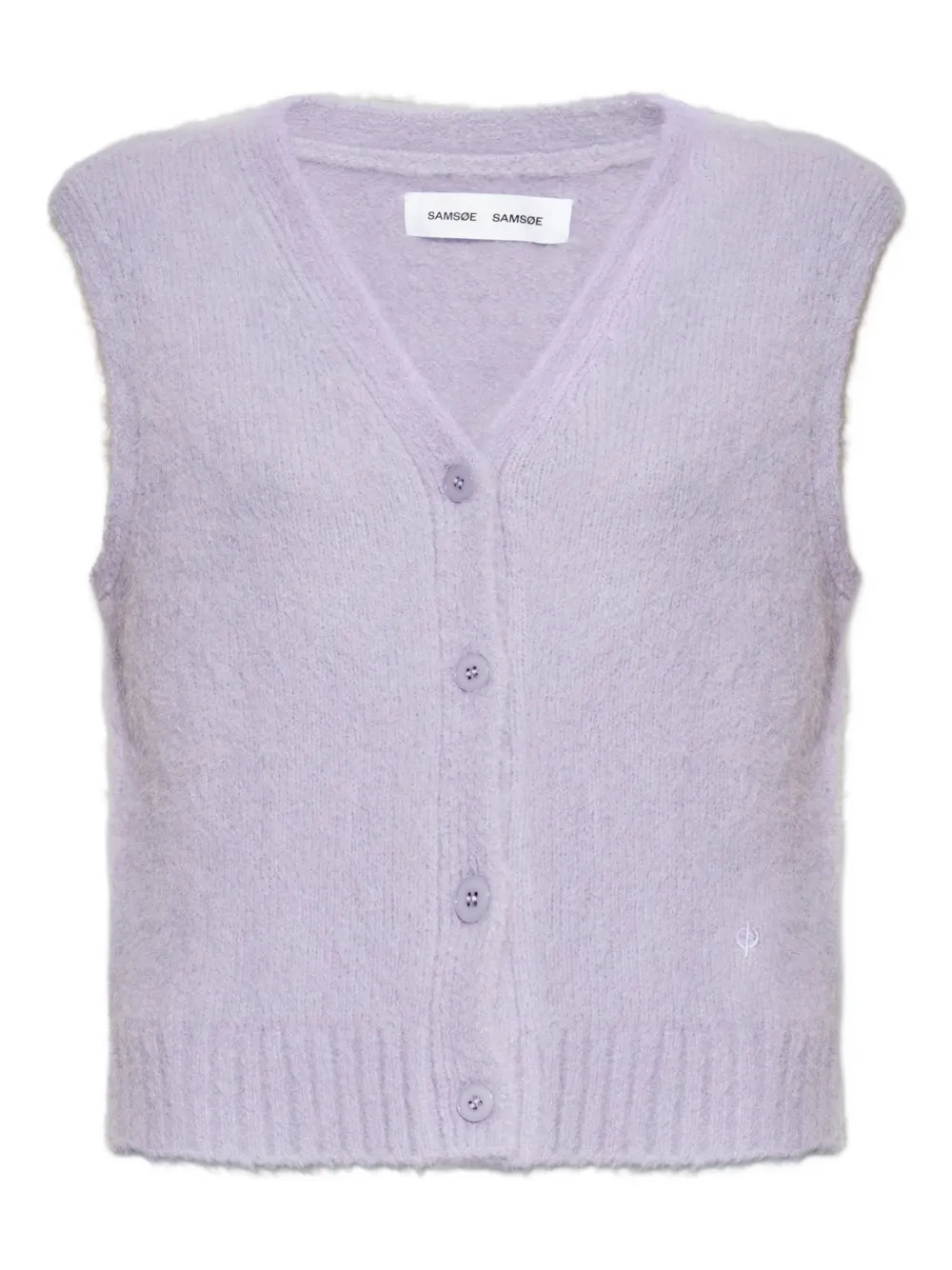 SAMSOE SAMSOE buttoned V-neck knitted vest | Purple | Image 1