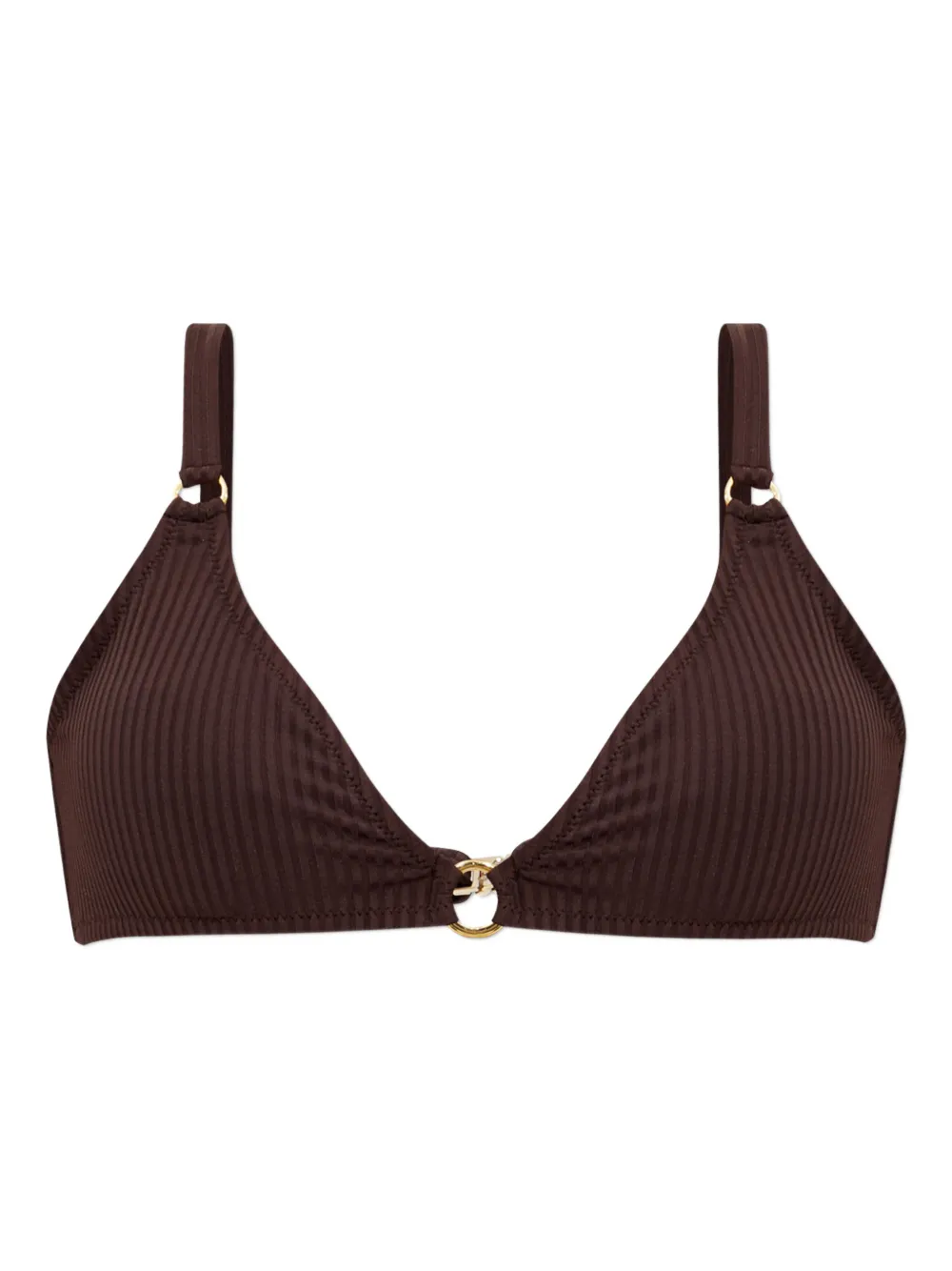 Melissa Odabash Montenegro Ribbed Bikini Top In Brown