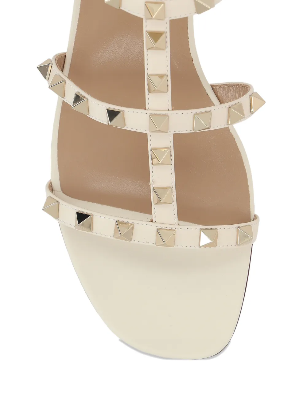 Valentino Studded-embellishment Ankle-strap Flat Sandals In Multi