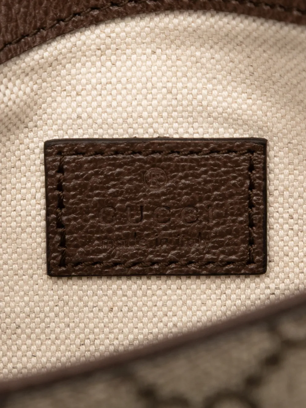 GUCCI Pre-owned 2016-2025 Mini Gg Supreme Asymmetric Horsebit 1955 Shoulder Bag Satchel In Brown