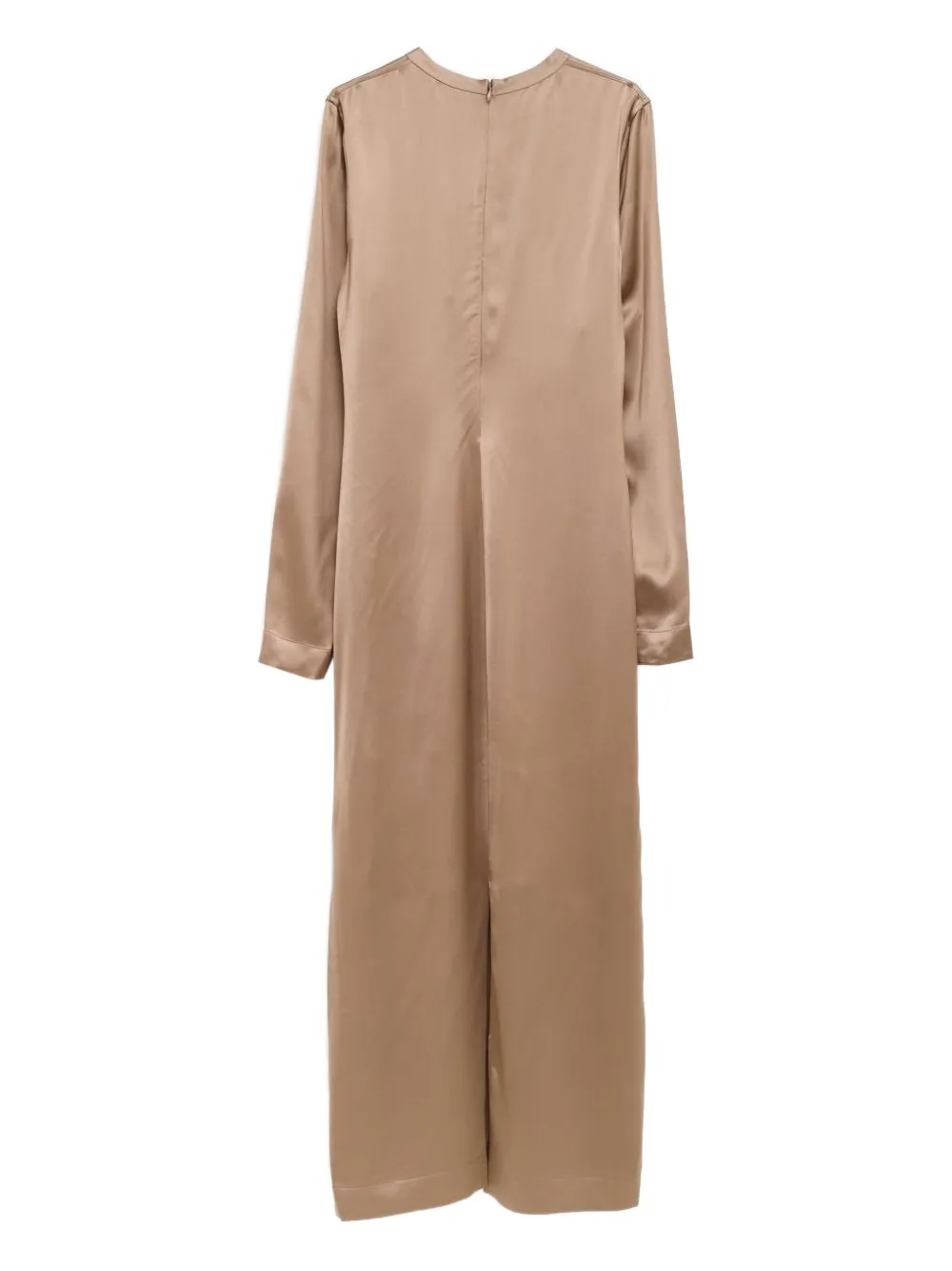 Totême Long-sleeved Maxi Dress In Brown