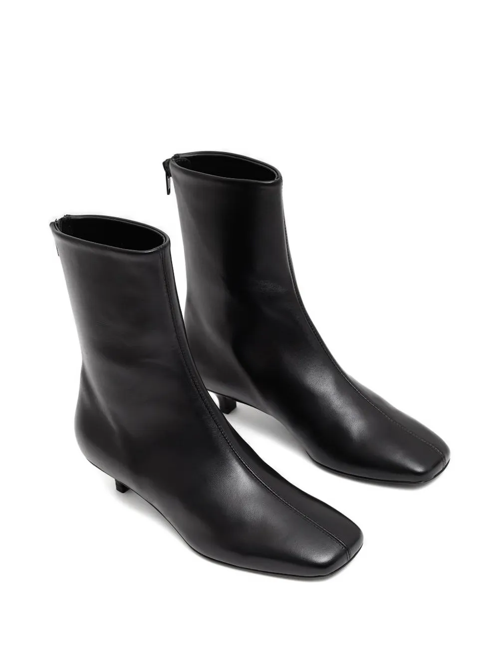 Totême Rear-zip Square-toe Boots In Black