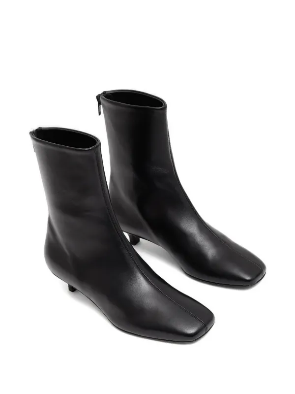 TOTEME rear-zip square-toe Boots | Black | FARFETCH