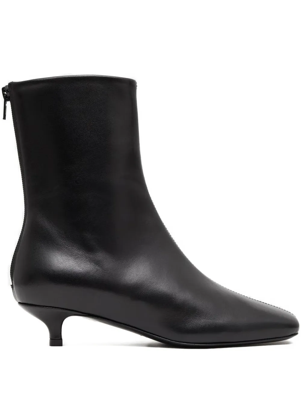 Totême Rear-zip Square-toe Boots In Black