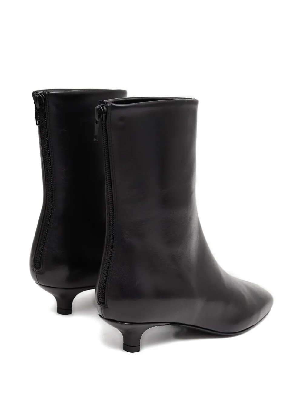 Totême Rear-zip Square-toe Boots In Black
