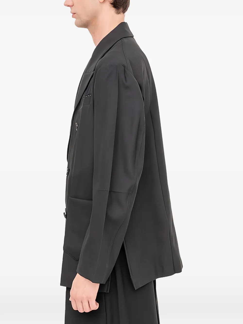 Setchu Origami Double-breasted Belted Blazer - Black 