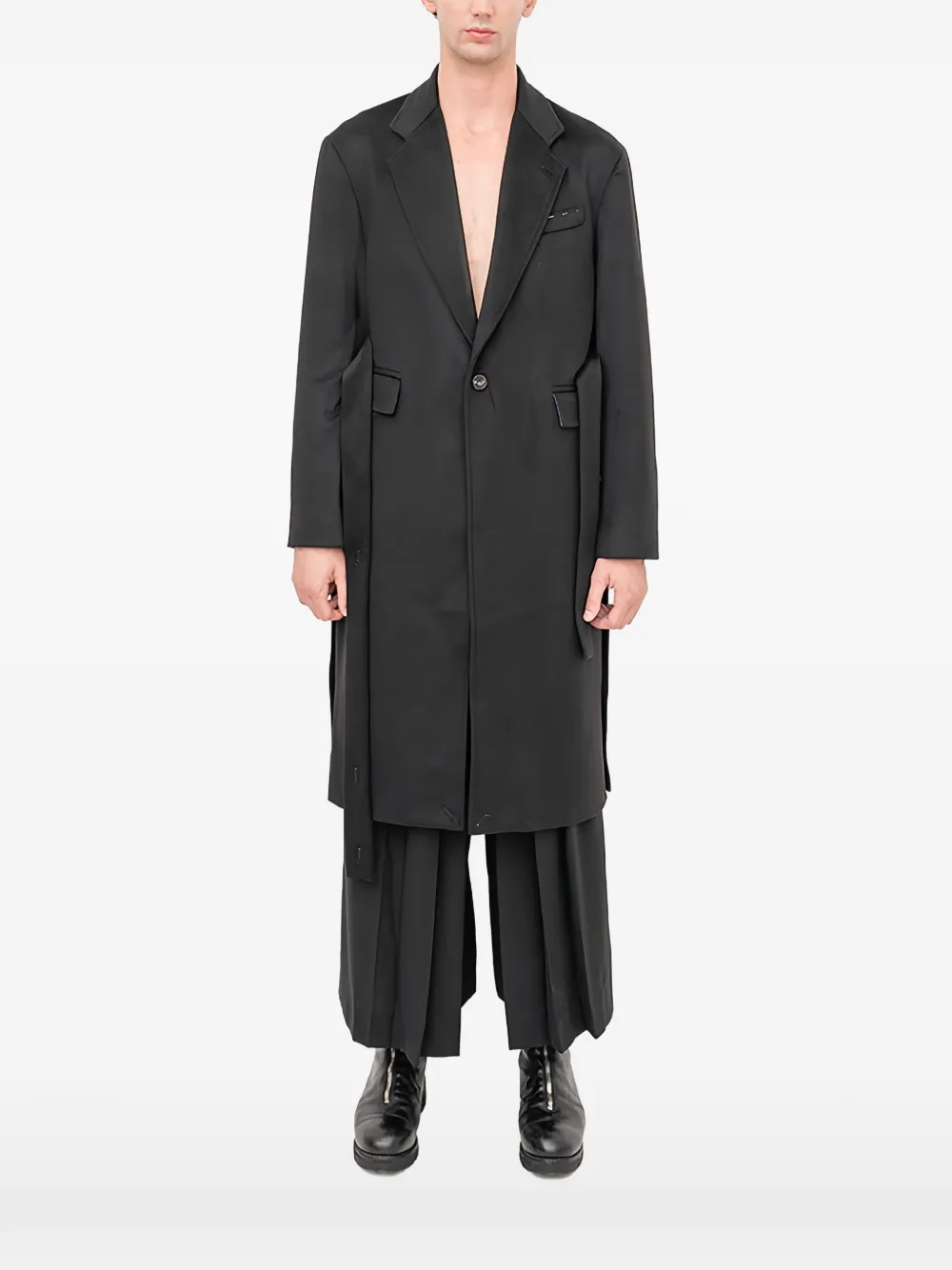 Setchu belted coat | Black | Image 1