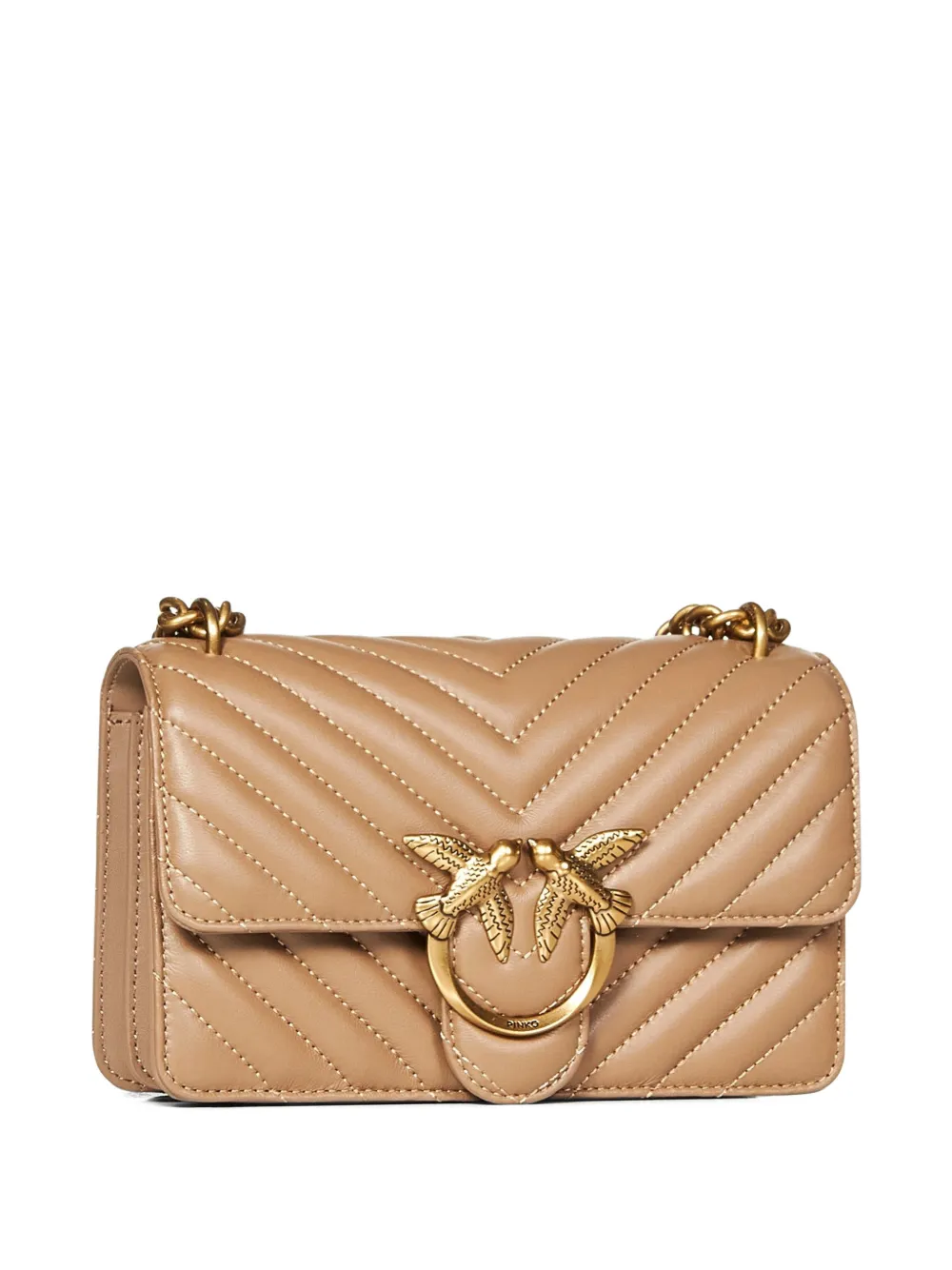 Pinko Mini Love Cross Body Bag In Neutral