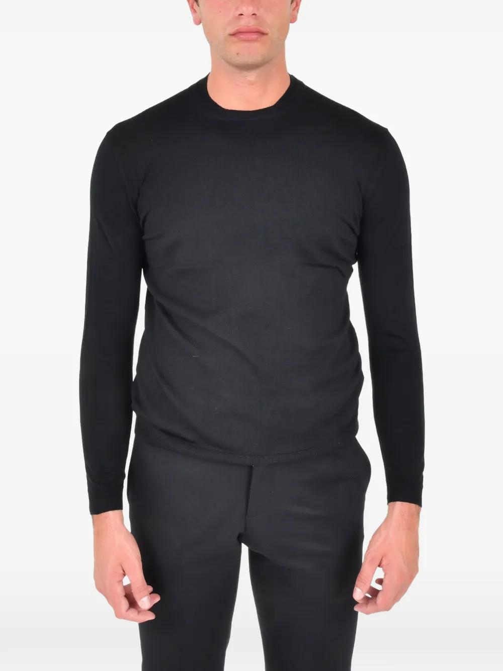 FRANZESE COLLECTION Maglione girocollo a coste | nero | Image 1