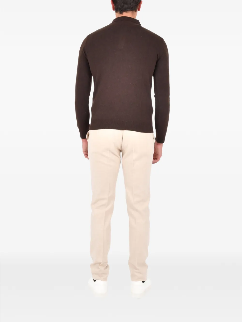 FRANZESE COLLECTION Geribbeld poloshirt Bruin