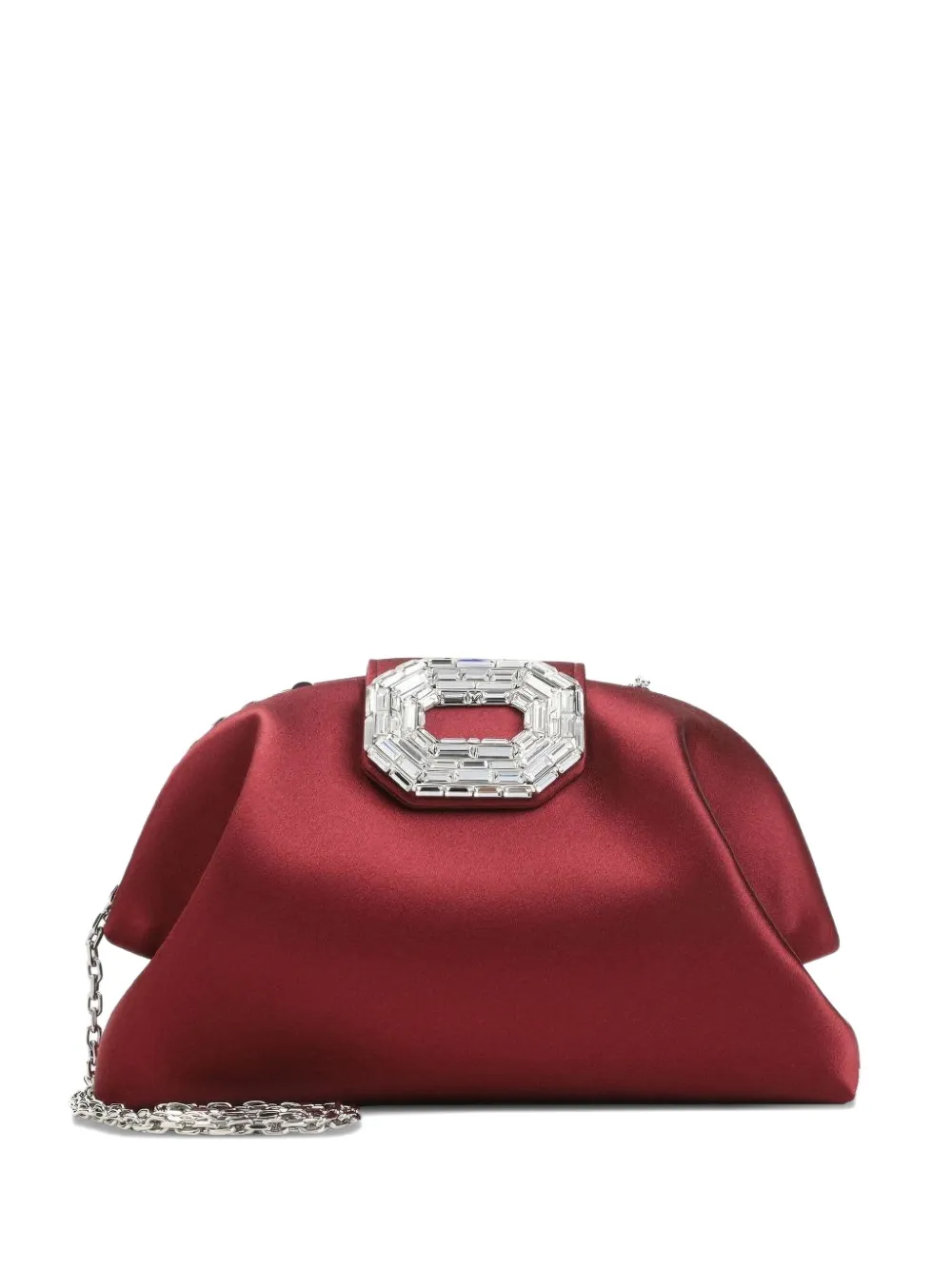 Amina Muaddi Camelia Crystal-embellished Clutch Bag In Red