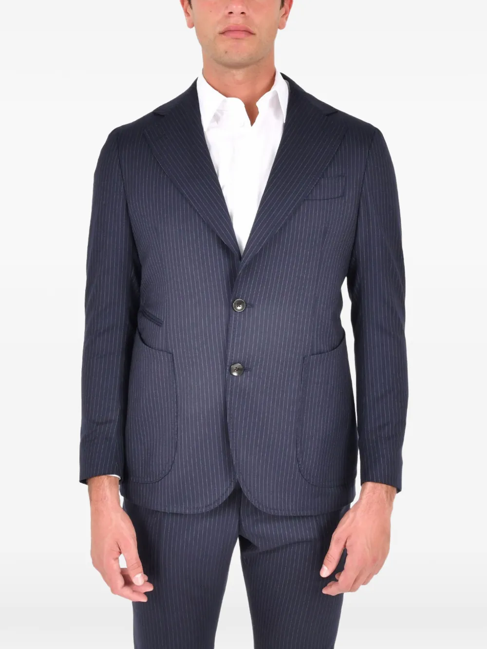 FRANZESE COLLECTION Blazer met krijtstreep Blauw