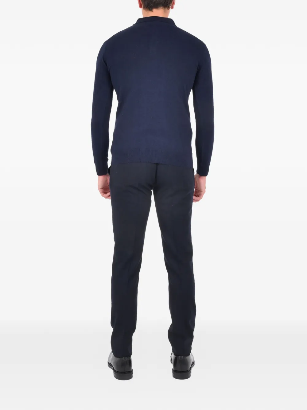 FRANZESE COLLECTION ribbed polo collar - Blauw