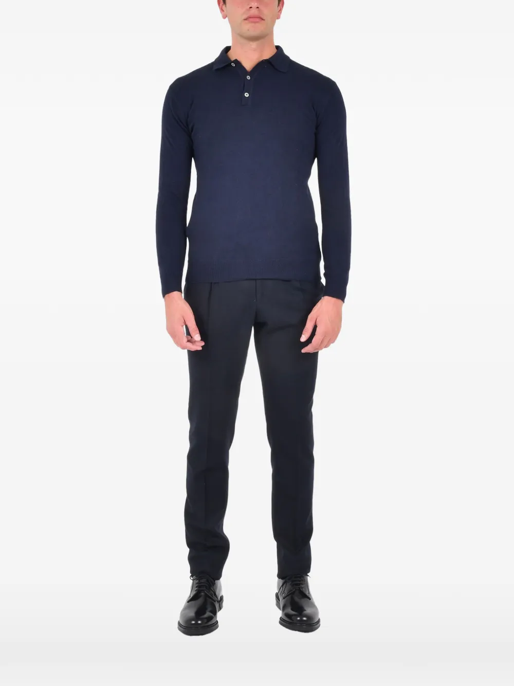 FRANZESE COLLECTION ribbed polo collar - Blu