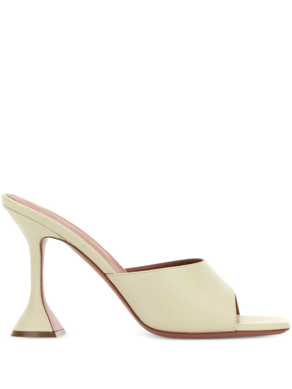 Amina Muaddi 95mm Lupita sandalen met vierkante neus Beige