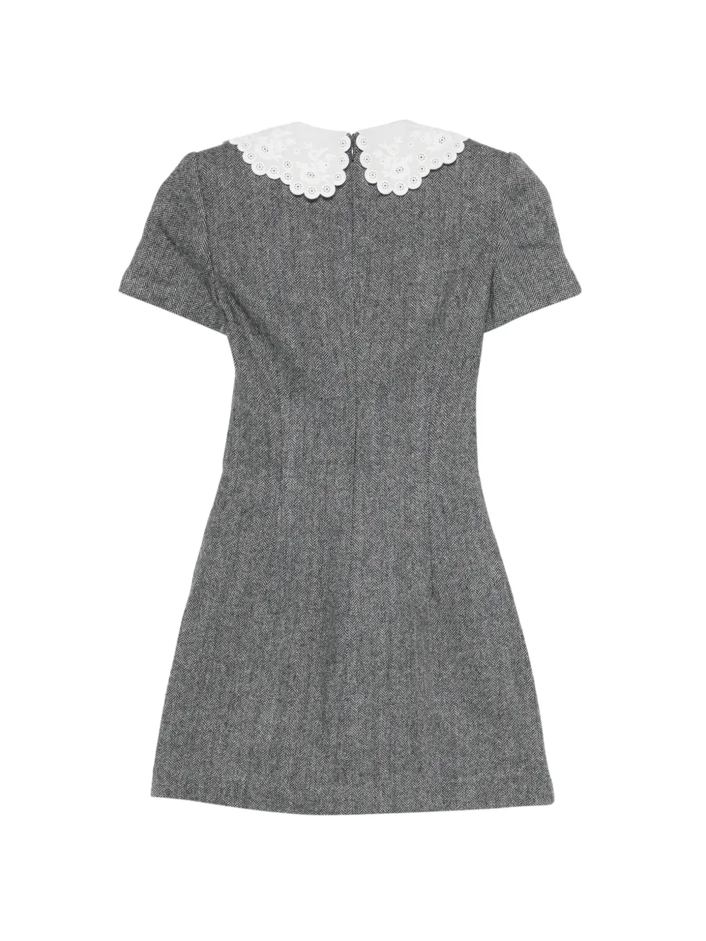  Self-portrait Herringbone Mini Dress - Grey 