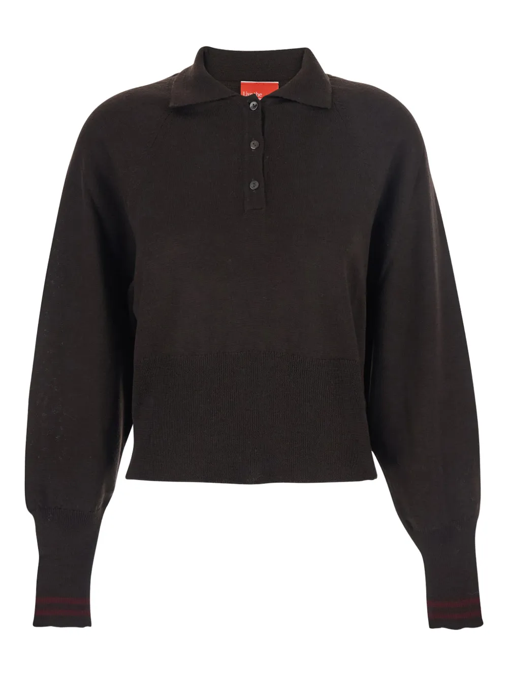 Merci long-sleeve polo top - Marrone