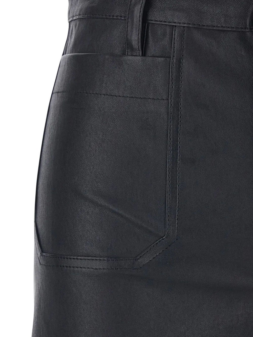 FRAME Leren broek Zwart