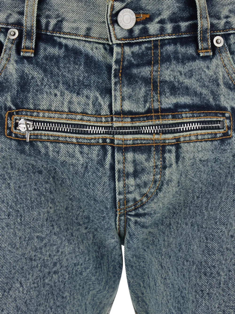 Jordanluca Zip-pocket Logo-patch Jeans In Blue