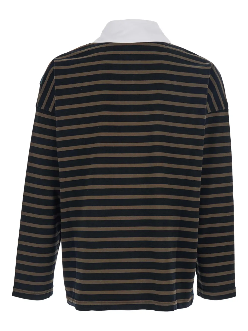 JORDANLUCA logo-embroidery striped polo shirt - Zwart