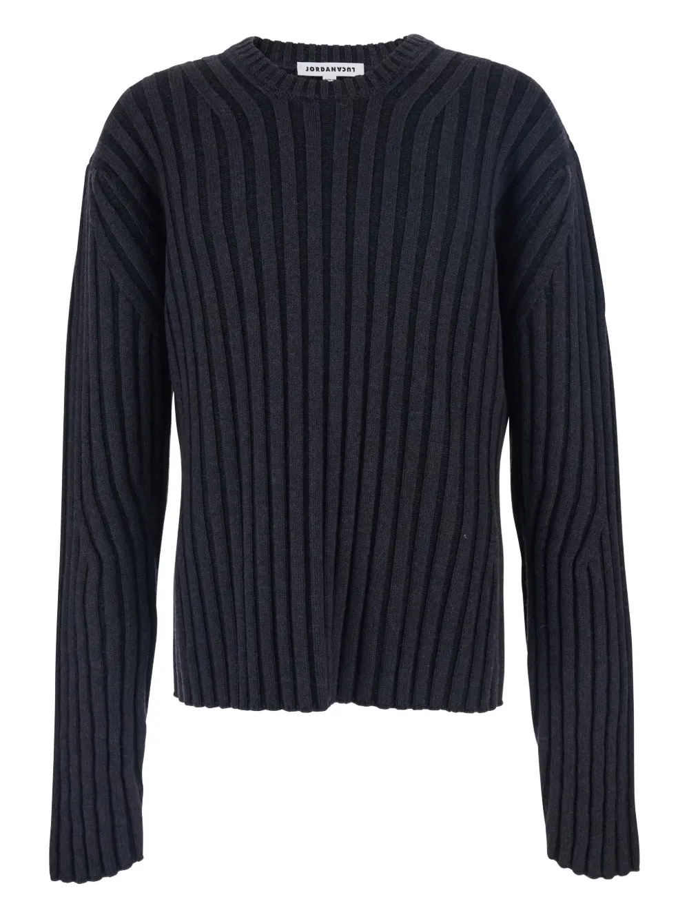 Jordanluca Ribbed Design Cotton Sweater In Gray