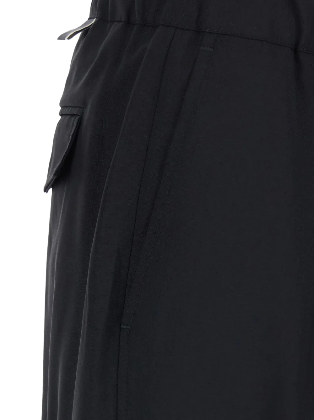 Low Brand Wollen broek met elastische taille Zwart