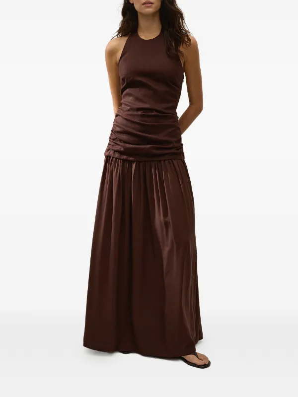 faithfull the brand brown dress Chestnut Brown Hedda Maxi Dress main image 1