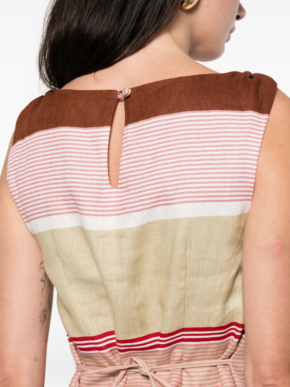 Faithfull The Brand Flor Knot Striped Mini Dress In Pink