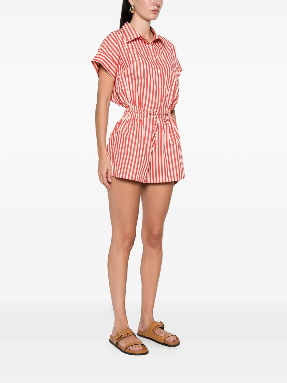 Faithfull The Brand Orozco Striped Playsuit In Multi
