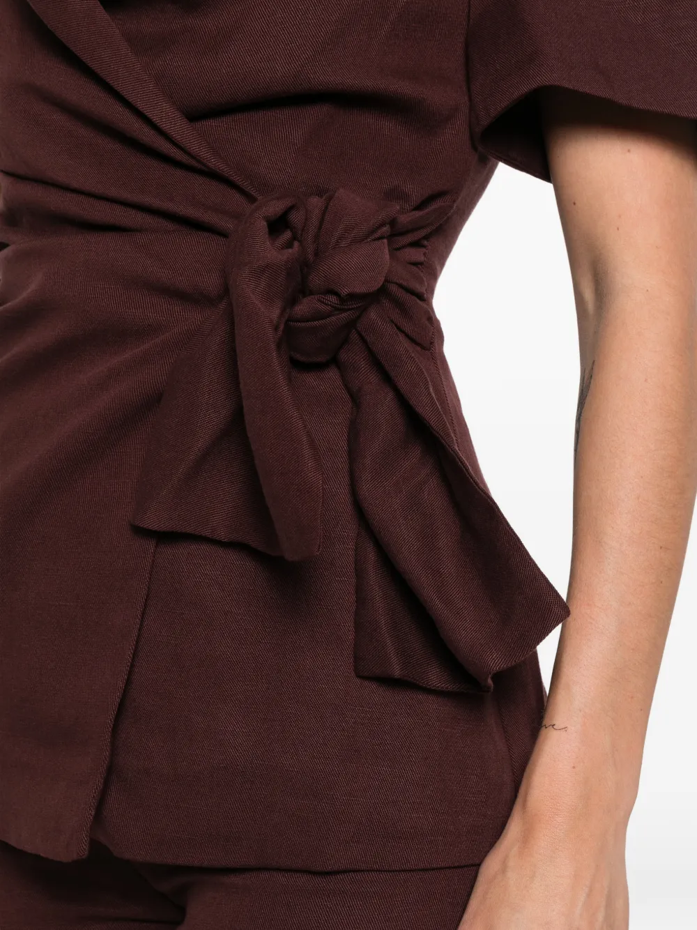 Faithfull The Brand Ida Tie-detail Jacket In Brown