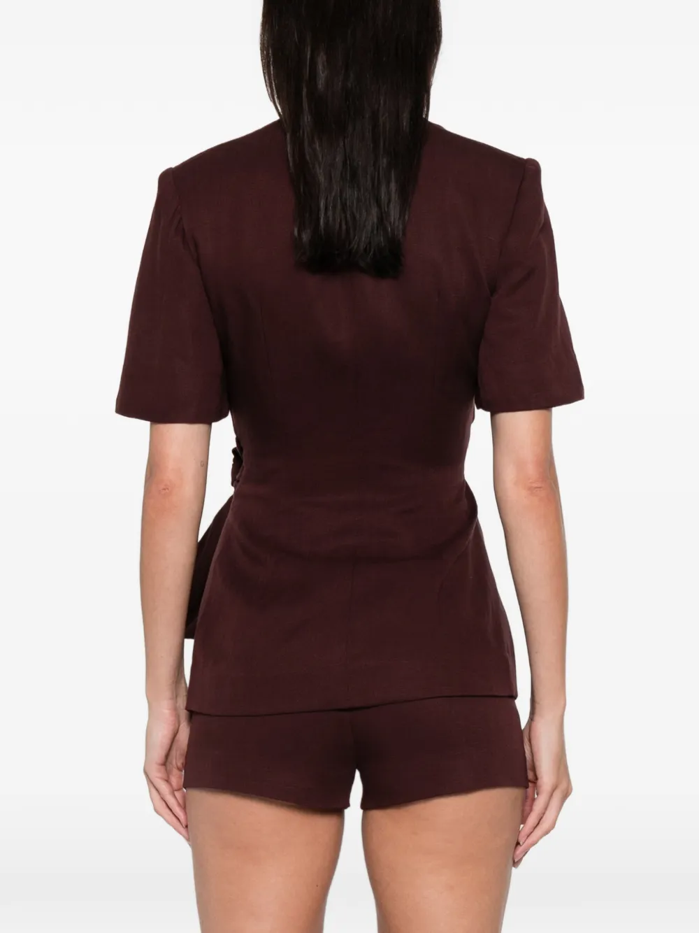 Faithfull The Brand Ida Tie-detail Jacket In Brown