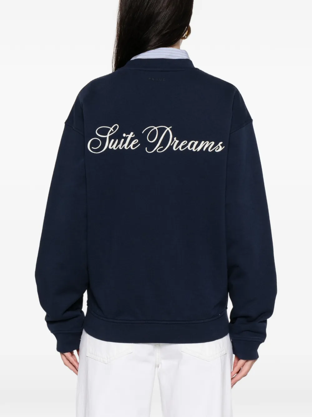 Frame Logo Graphic Sweater In Blue