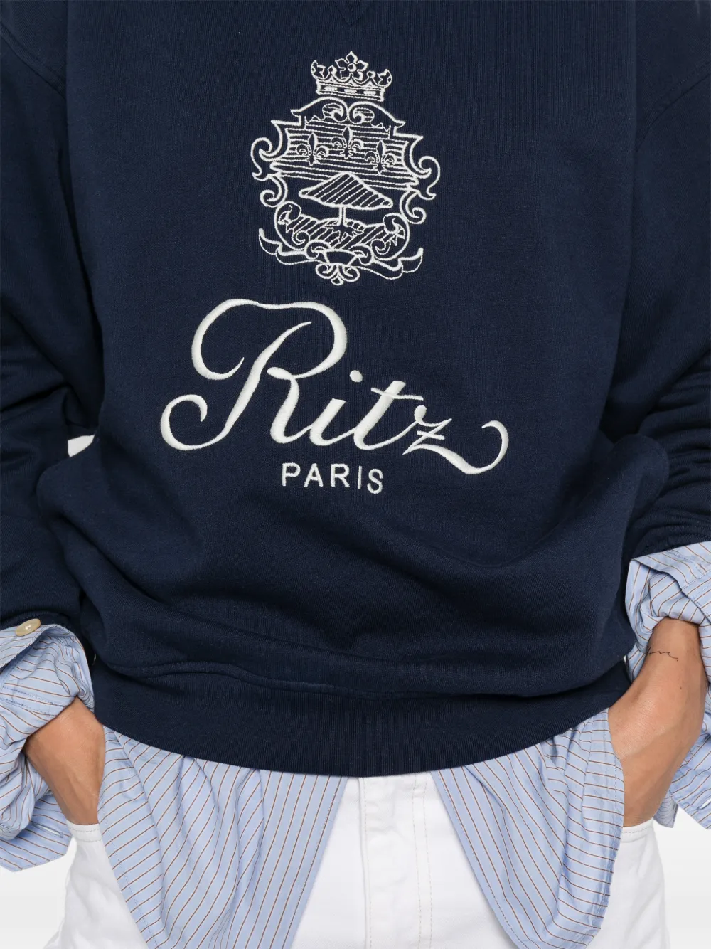 Frame Logo Graphic Sweater In Blue