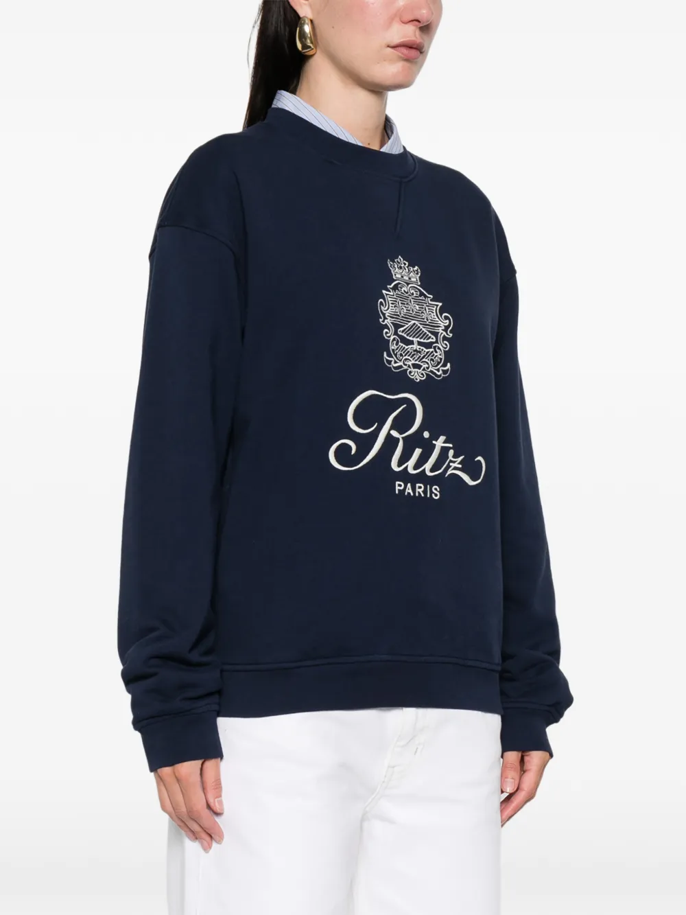  Frame Logo Graphic Sweater - Blue 