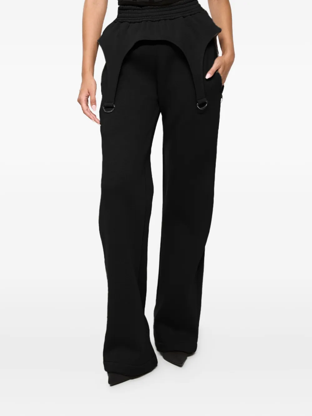 Hamza Goddess Garter-strap Track Pants In Black