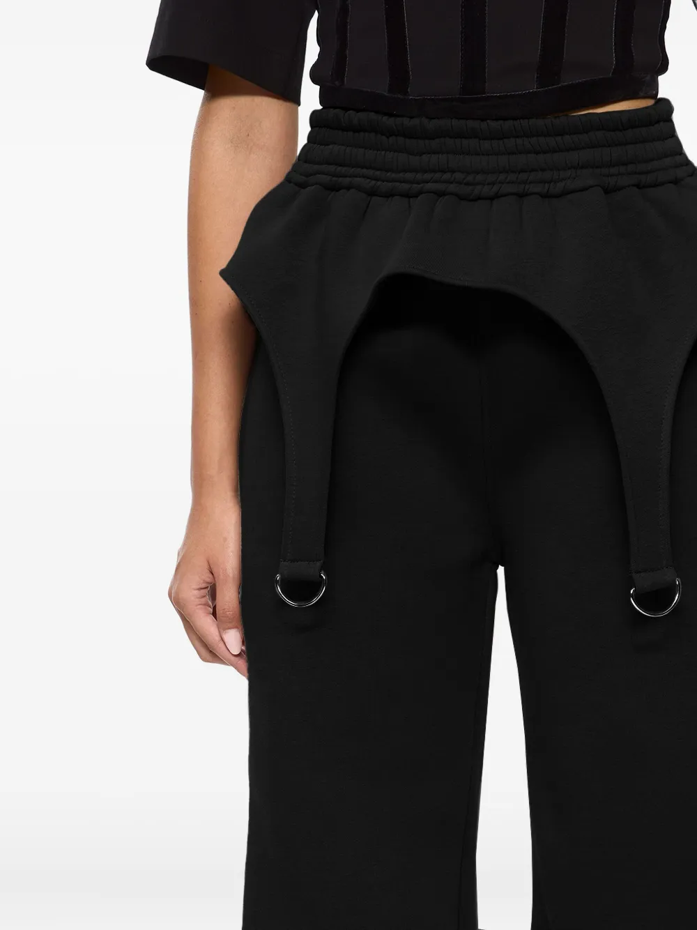 Hamza Goddess Garter-strap Track Pants In Black
