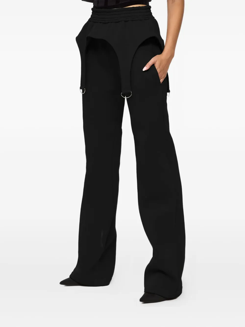 Hamza Goddess Garter-strap Track Pants In Black