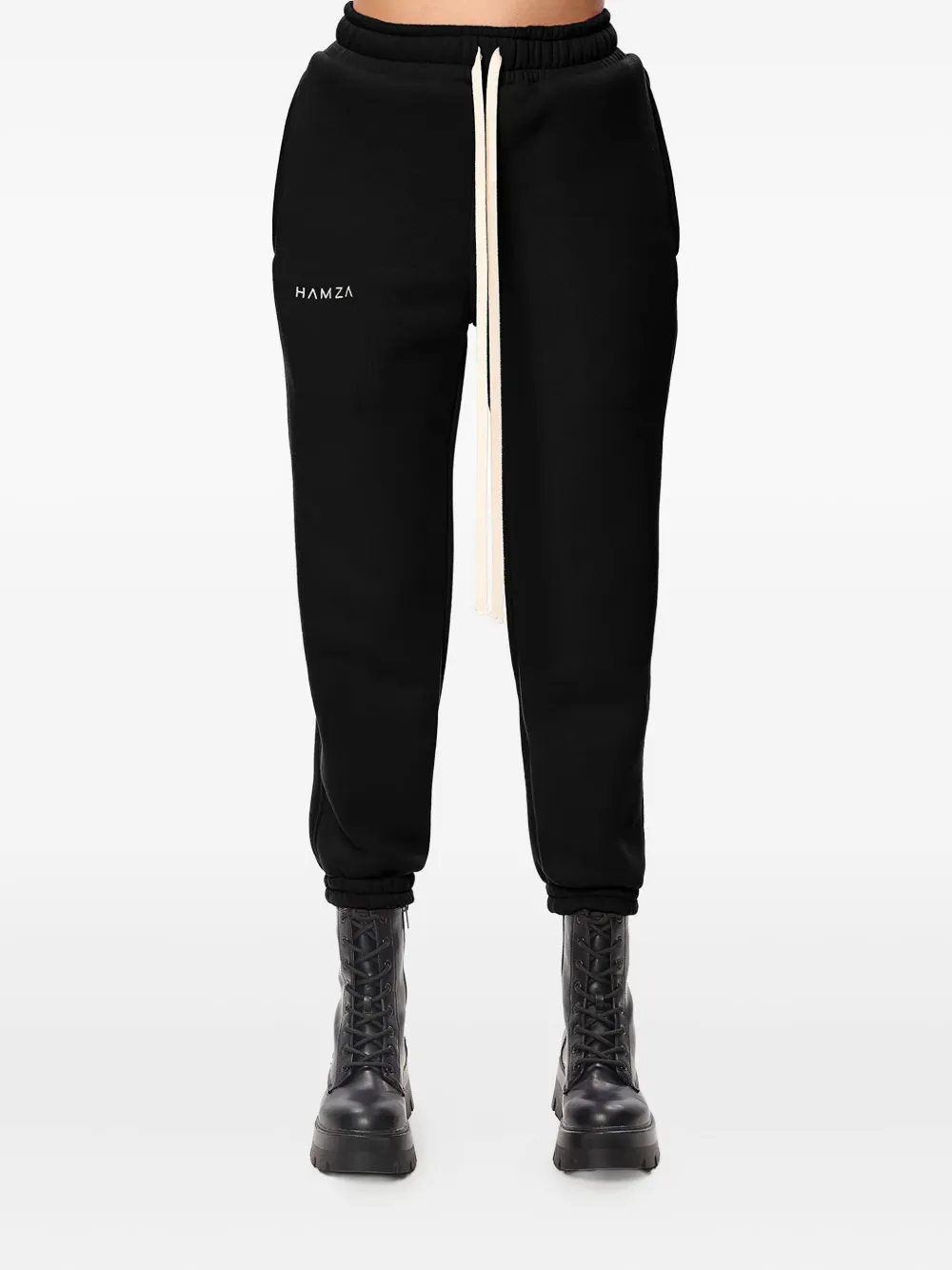 Hamza Blank V2 Drawstring-fastening Logo-detail Track Pants In Black