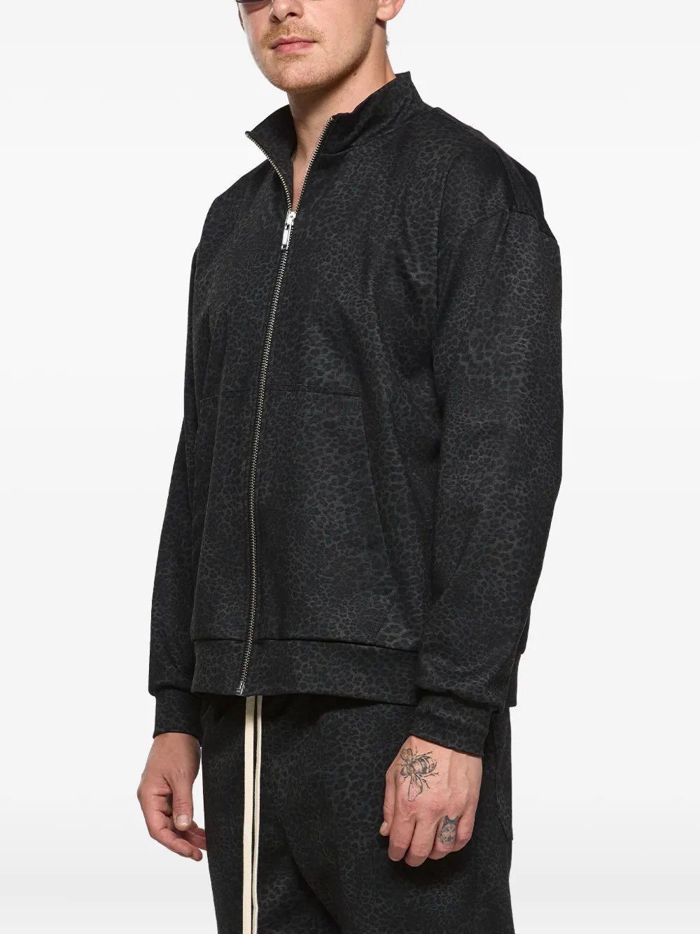 Hamza Animal-print Zip-fastening Jacket In Black