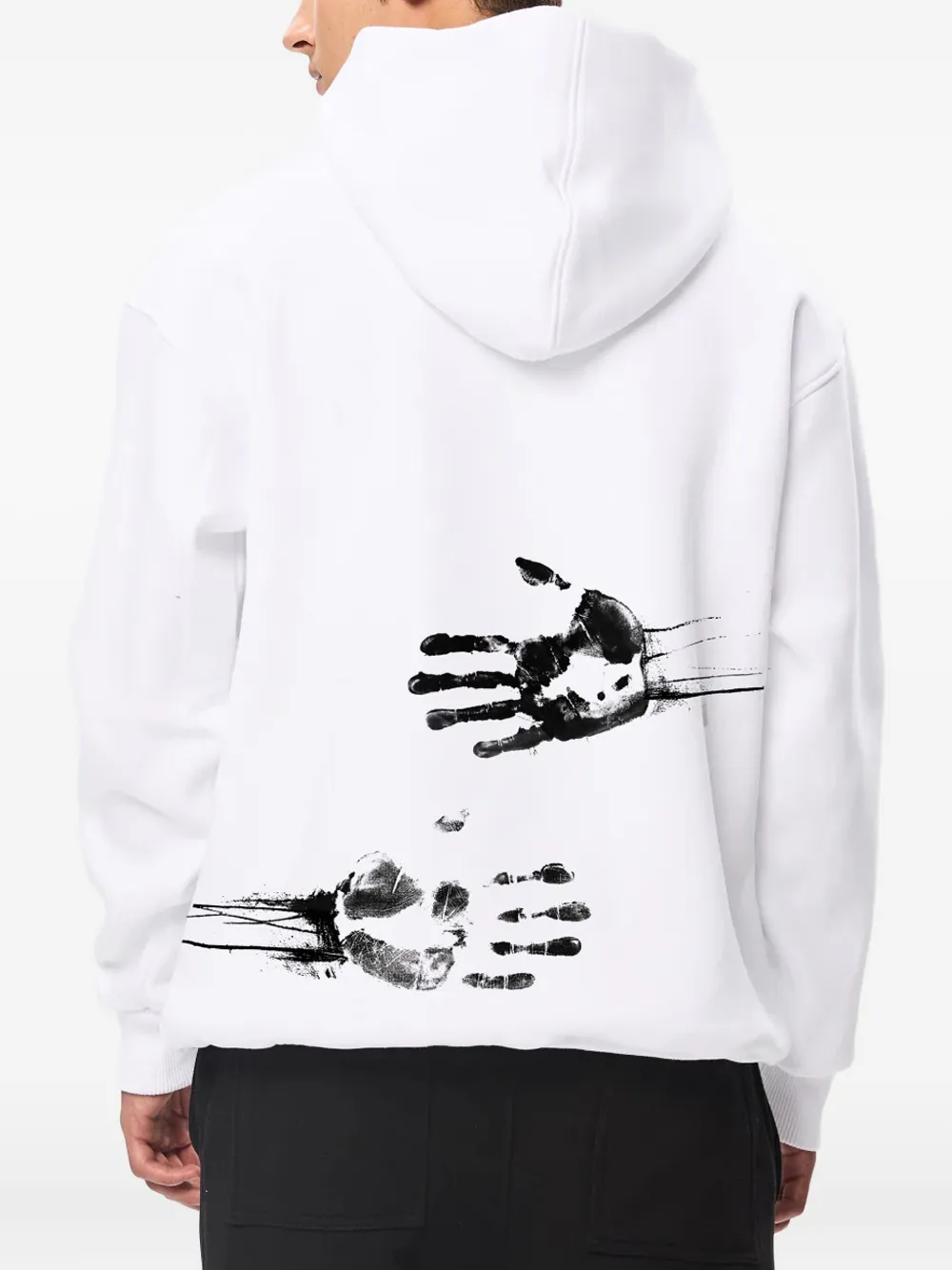 Hamza A Hug Kangaroo-pocket Hoodie In White