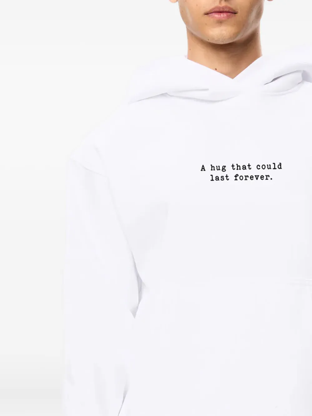 Hamza A Hug Kangaroo-pocket Hoodie In White