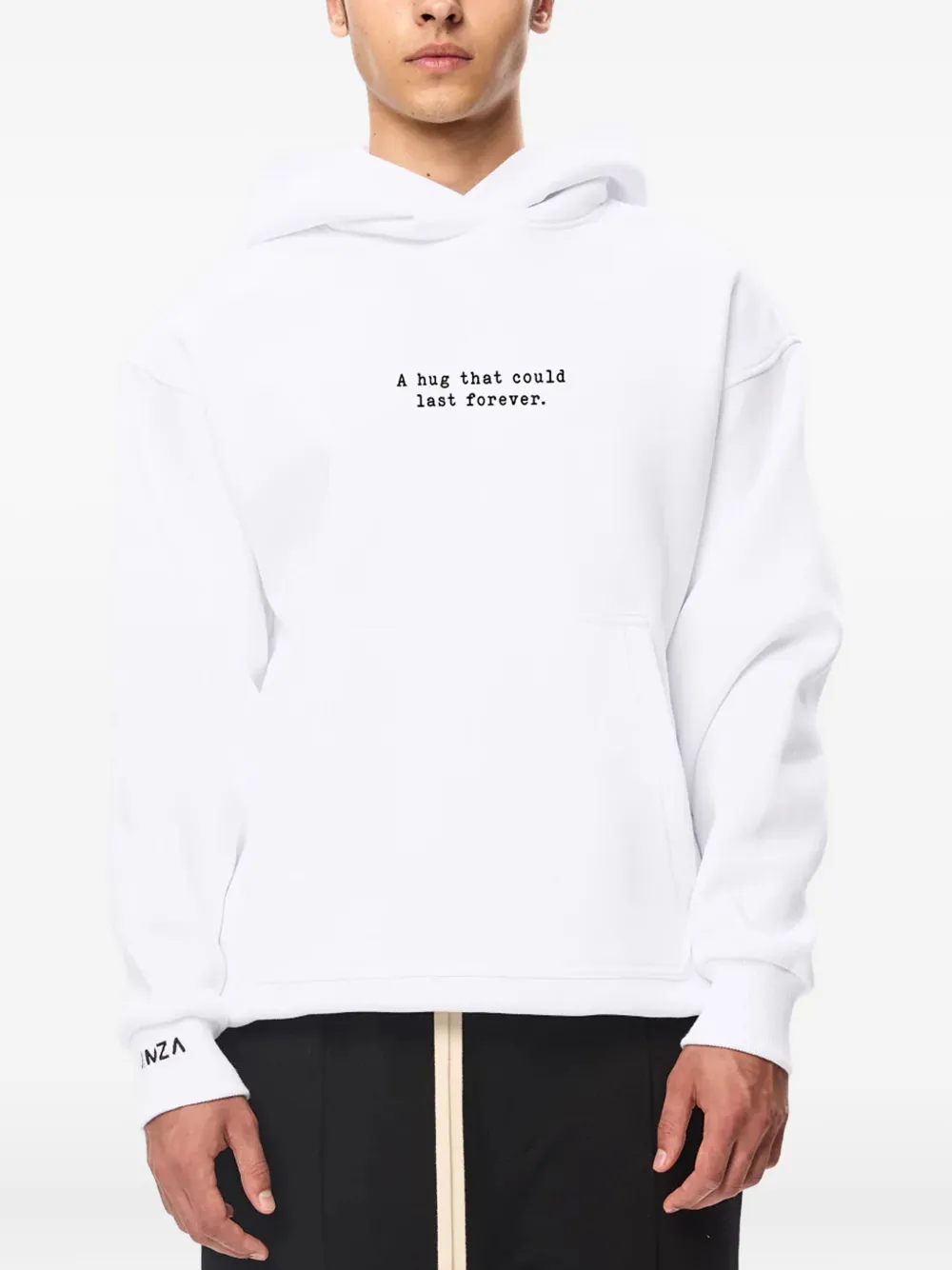 Hamza A Hug Kangaroo-pocket Hoodie In White