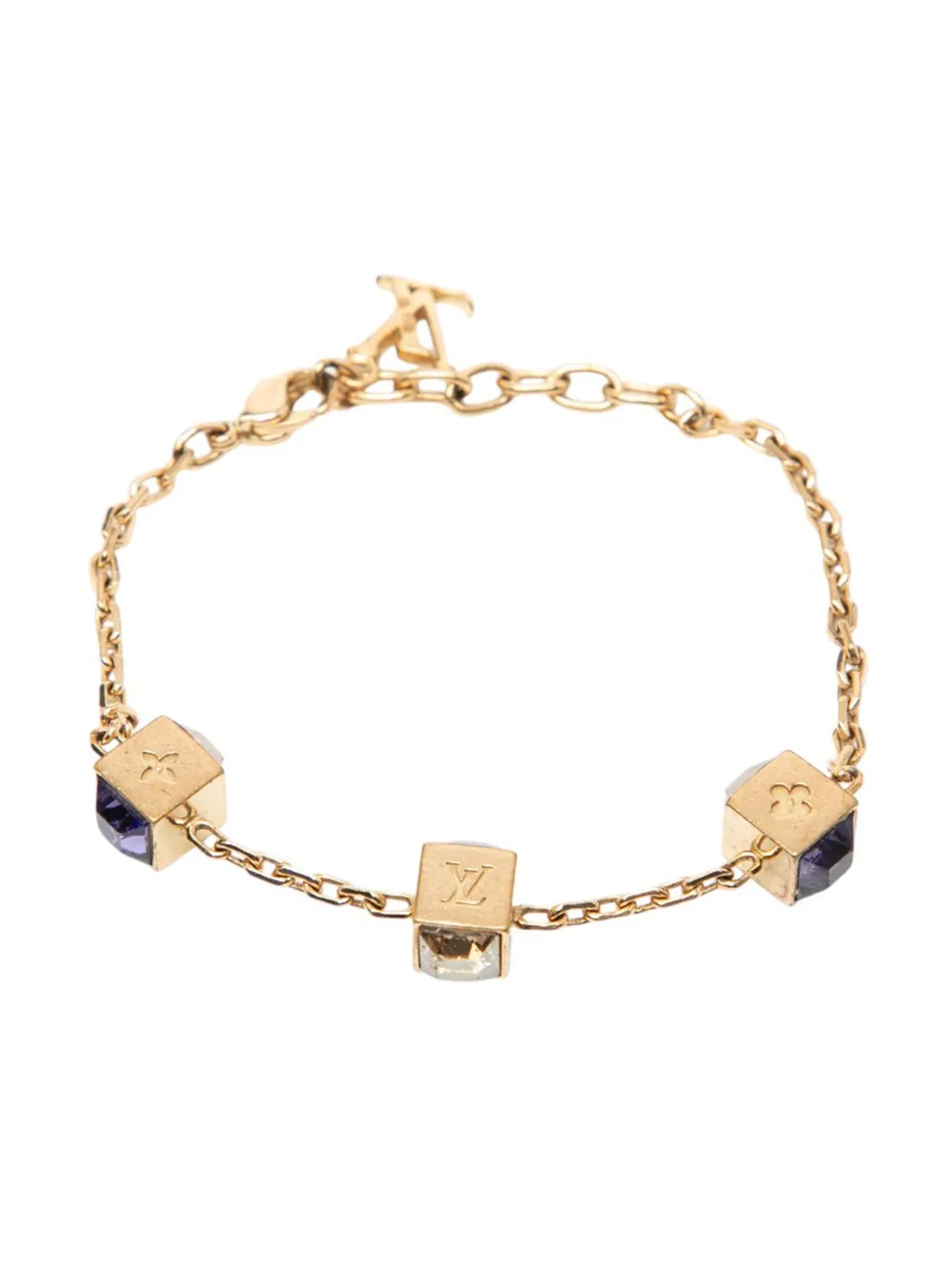 Louis Vuitton Pre-Owned 2012 Gold Plated Gamble Crystal Bracelet