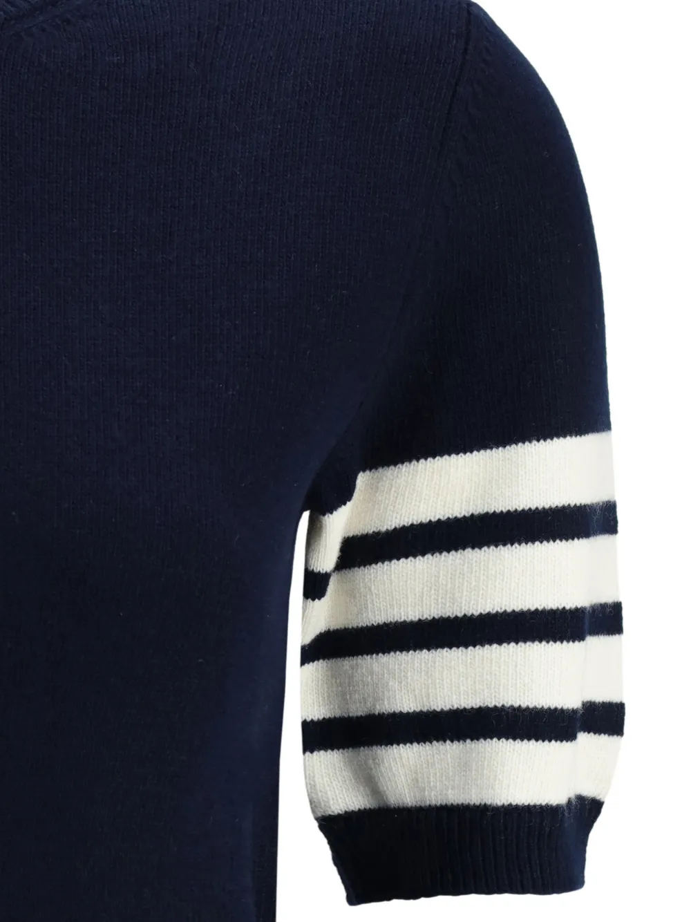 Thom Browne Intarsia Striped Sleeve T-shirt In Blue